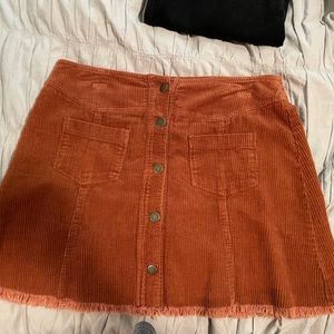 orange corduroy skirt